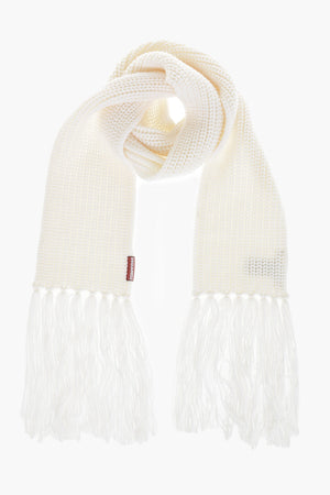 Wool Scarf with Fringed Hem