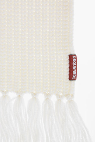 Wool Scarf with Fringed Hem