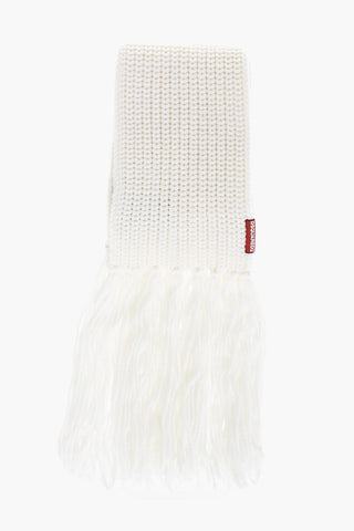 Wool Scarf with Fringed Hem