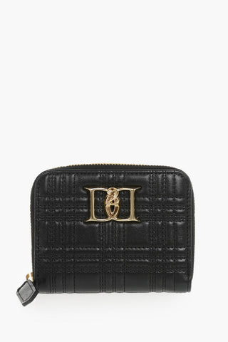 Quilted Leather Wallets With Zip Closure
