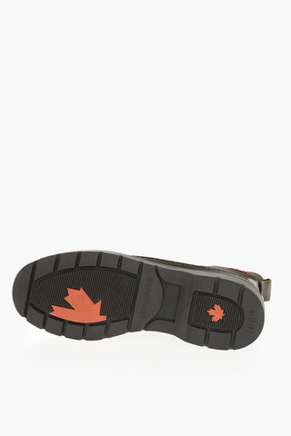 레이스업 앵클 부츠 CANADIAN FLAG 가죽