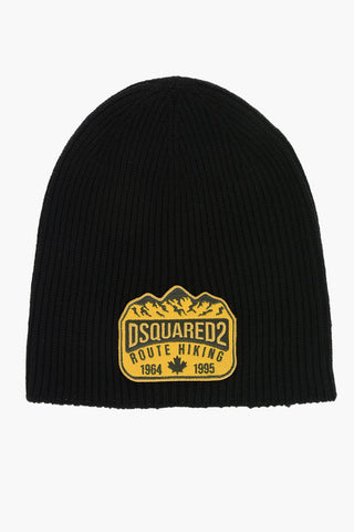 Wool Beanie With Embroidered Patch