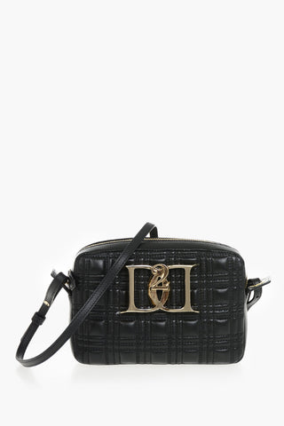 Quilted Leather Crossbody Bag with Logo Buckle