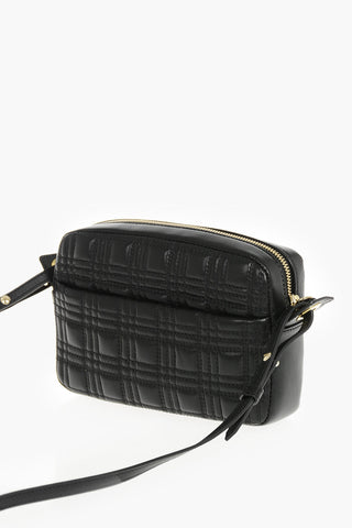 Quilted Leather Crossbody Bag with Logo Buckle