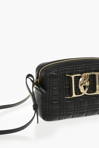 Quilted Leather Crossbody Bag with Logo Buckle