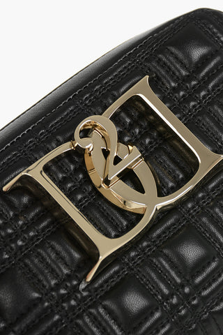 Quilted Leather Crossbody Bag with Logo Buckle