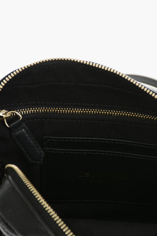 Quilted Leather Crossbody Bag with Logo Buckle