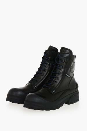 Leather Lace-Up Ankle Boots URBAN with Rubber Sole