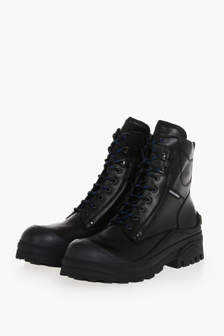 Leather Lace-Up Ankle Boots URBAN with Rubber Sole