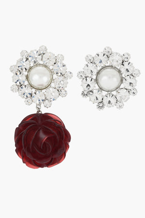 Asymmetrische ROSE Ohrringe mit Kristallen