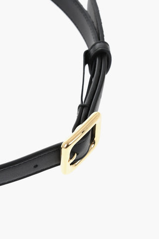 Braided Leather Belt with 20mm Gold Buckle