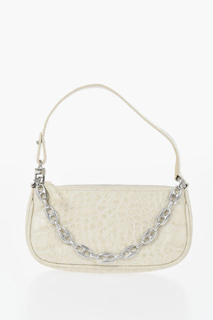 Leather Mini Bag with Crocodile-Effect Embossing