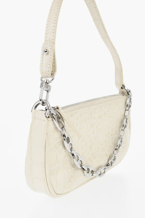Leather Mini Bag with Crocodile-Effect Embossing