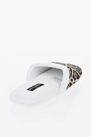 Cotton Terry Slippers LEOPARDO With Animal Print