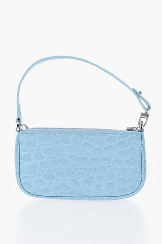 Leather Mini Bag with Crocodile-Effect Embossing