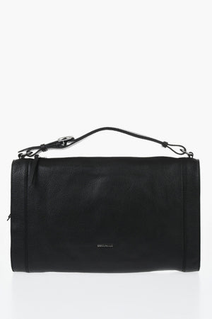 Handtasche aus genarbtem Leder mit Reißverschluss