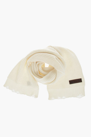 Wool Scarf with Distressed Finish