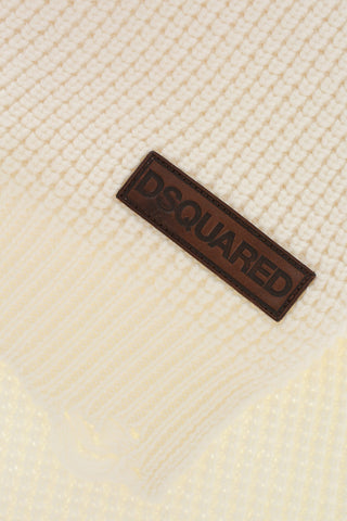 Wool Scarf with Distressed Finish