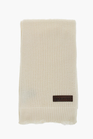 Wool Scarf with Distressed Finish