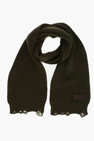 Wool Scarf with Distressed Finish
