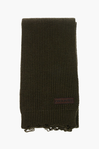 Wool Scarf with Distressed Finish