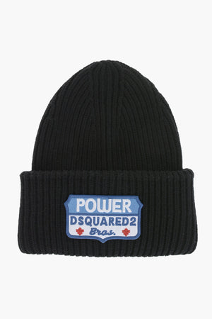 Wool Beanie with Embroidered Patch