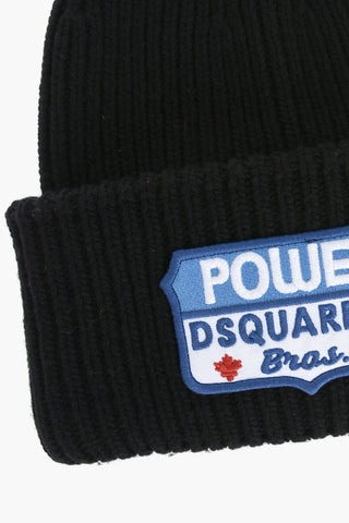 Wool Beanie with Embroidered Patch