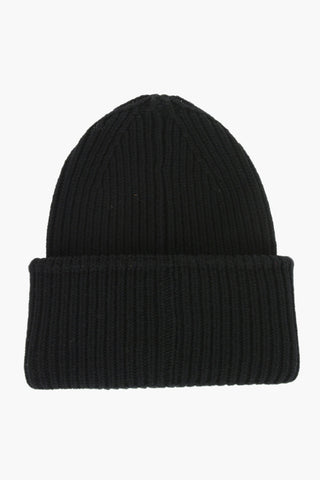 Wool Beanie with Embroidered Patch