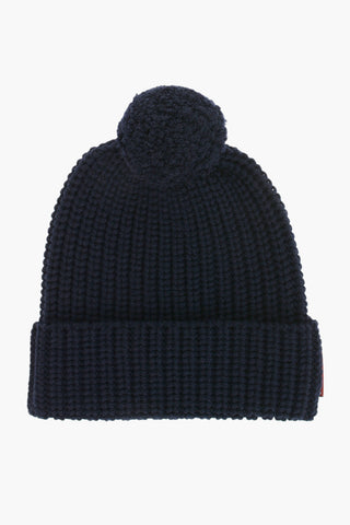 Wool Beanie with Pom-Pom