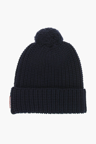 Wool Beanie with Pom-Pom