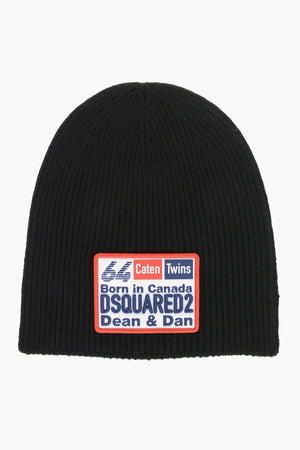 Wool Beanie with Logo Patch