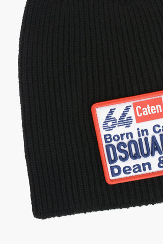 Wool Beanie with Logo Patch