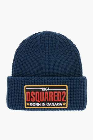 Wool Beanie with Embroidered Patch