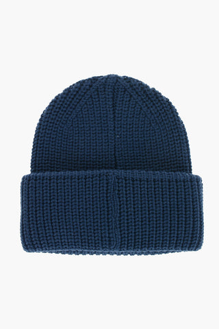 Wool Beanie with Embroidered Patch