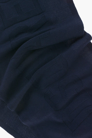 Wool Scarf with Jacquard Logo