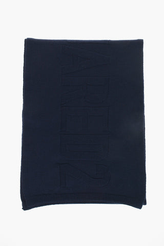 Wool Scarf with Jacquard Logo