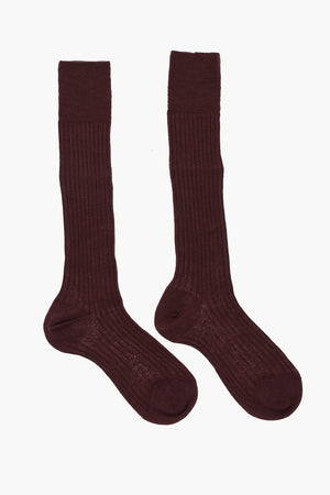 Long Ribbed Wool-Blend Socks