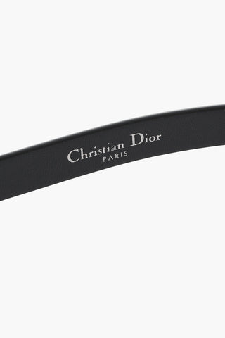 Slim Leather Belt With 10mm Jewel Buckle