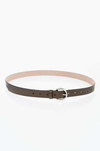 Leather Belt with 25mm Silver-Finish Buckle