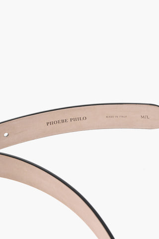 Leather Belt with 25mm Silver-Finish Buckle