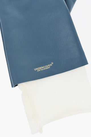 Leather Gloves with Fabric Detail