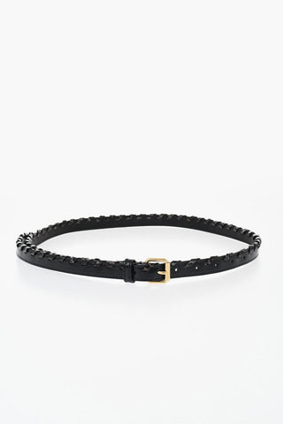 Slim Patent Belt with 20mm Braided Detail