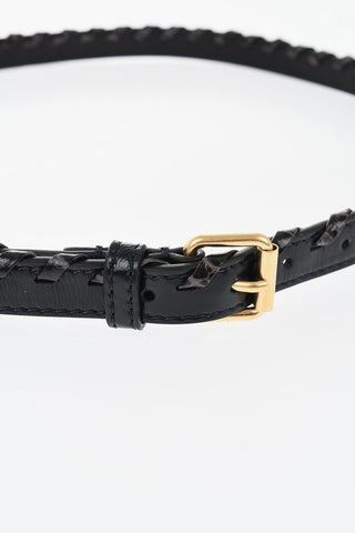 Slim Patent Belt with 20mm Braided Detail
