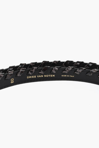 Slim Patent Belt with 20mm Braided Detail