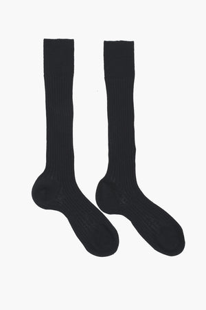 Long Ribbed Wool-Blend Socks