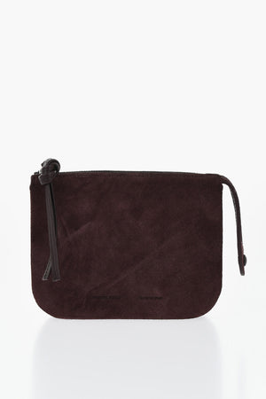 Pochette aus Wildleder mit Reißverschluss