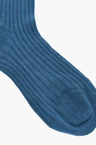 Long Ribbed Wool-Blend Socks