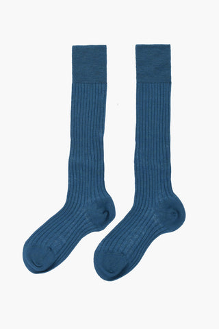 Long Ribbed Wool-Blend Socks