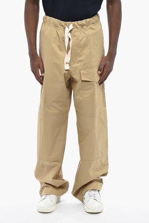 Lightweight Cotton Cargo Trousers with Elasticated Waist
