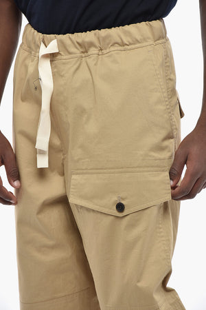 Lightweight Cotton Cargo Trousers with Elasticated Waist
